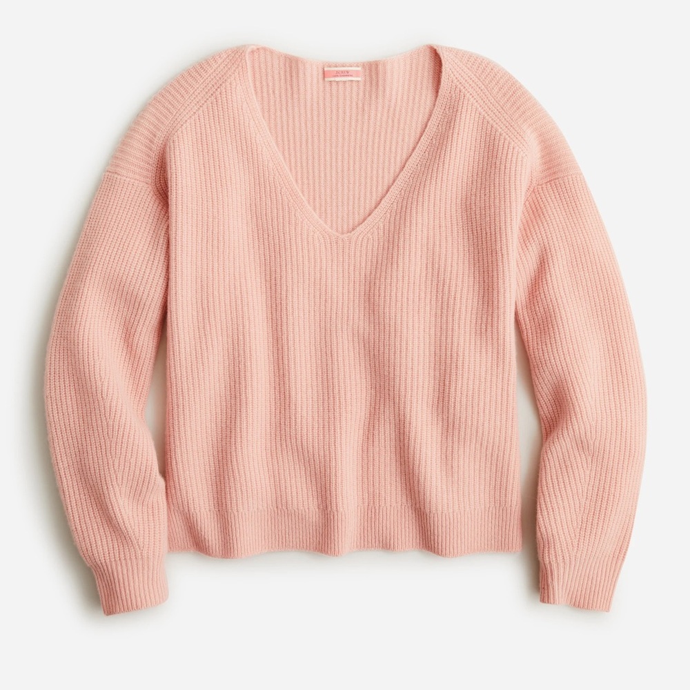 J.Crew Ribbed Cashmere Oversized V-Neck Sweater Size XXS